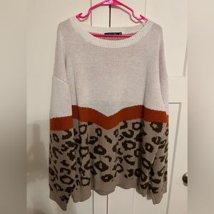 Glitzy Girlz Leopard sweater size 3xl
